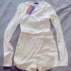 White top and bottom Set  warm thermal can be worn inside or mix and match